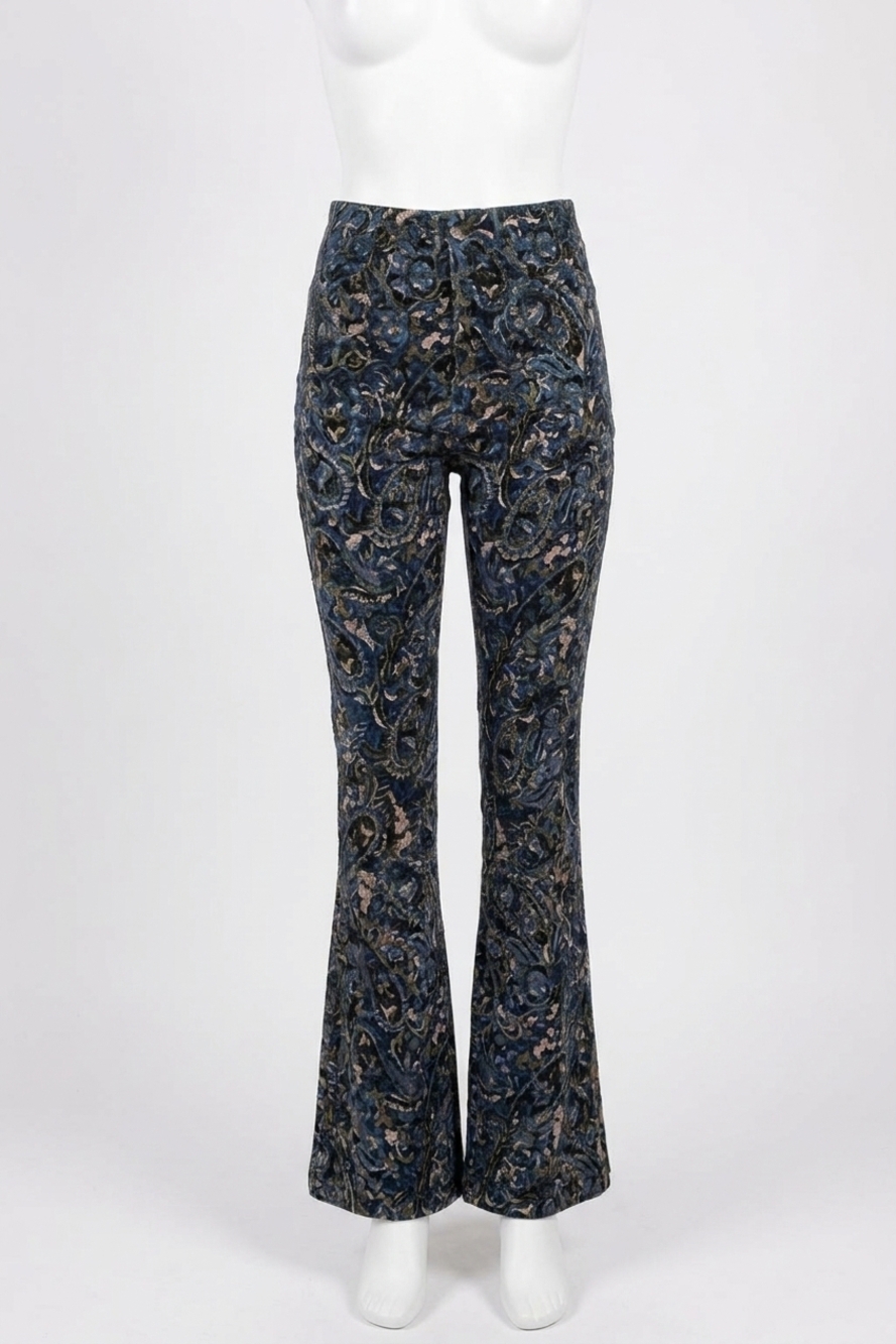 NEW APRICOT paisley print flare pants in blue